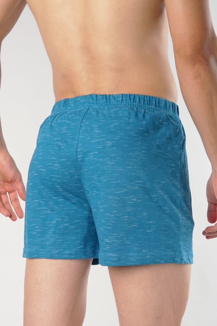 Ribbed Coral Blue Jersey Boxer Shorts - Mendeez PK 