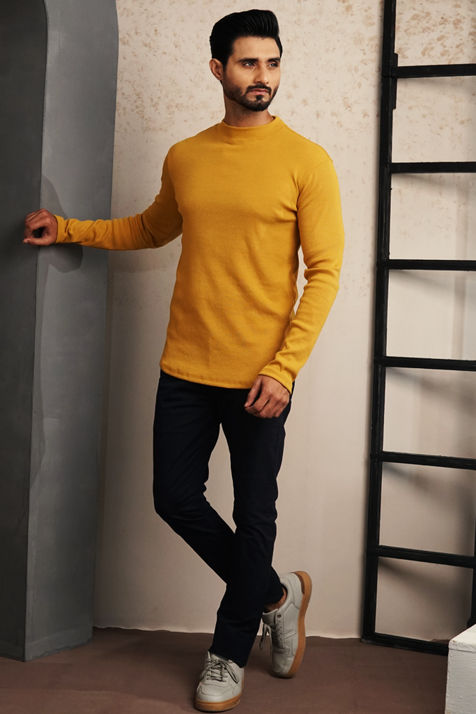 Mustard Mock Neck Sweatshirt - Mendeez PK 