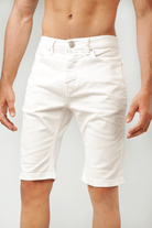 Skin Fit Denim Shorts-White - Mendeez PK 