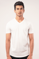 Halcyon V-Neck Shirt - White-MENDEEZ-T-Shirts