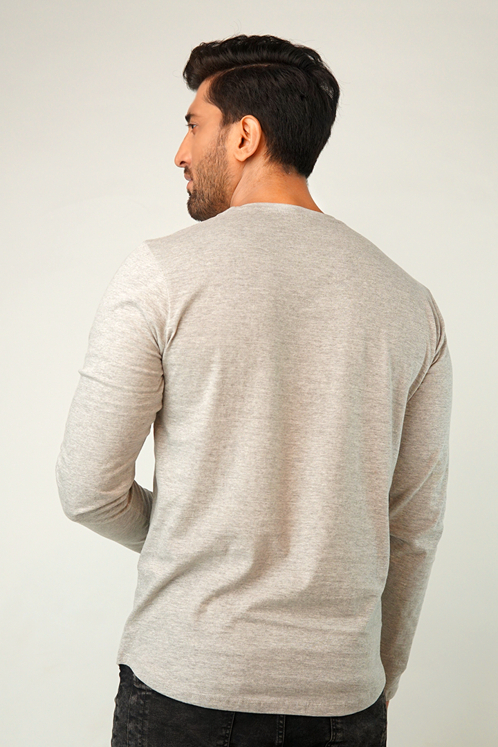 Stone Full Sleeve Henley T-Shirt - Mendeez PK 