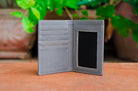 Grey Leather Wallet and card holder (1374305845357)