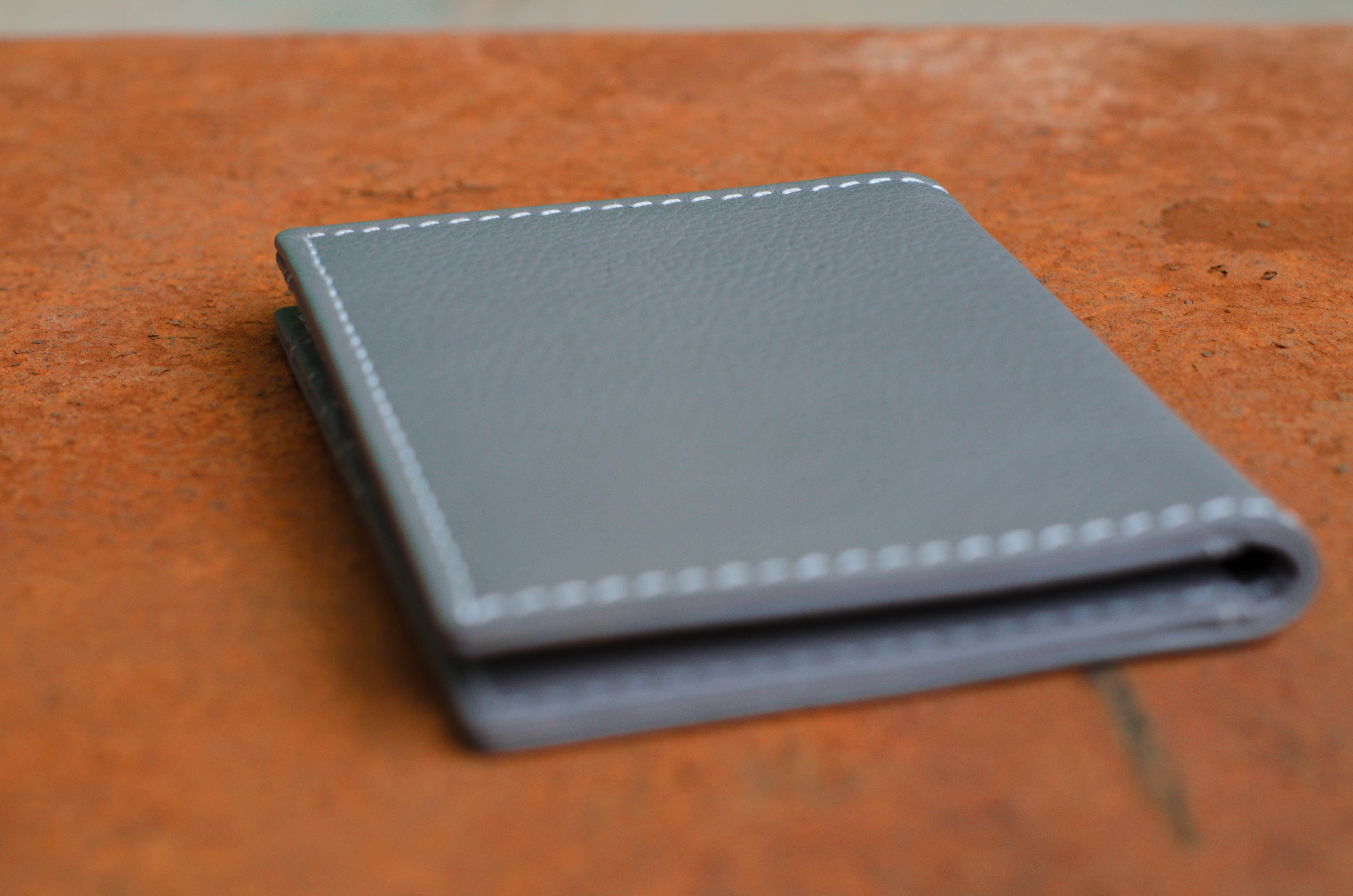 Grey Leather Wallet and card holder (1374305845357)