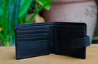 Black Leather Wallet Tri-Fold (1374306402413)