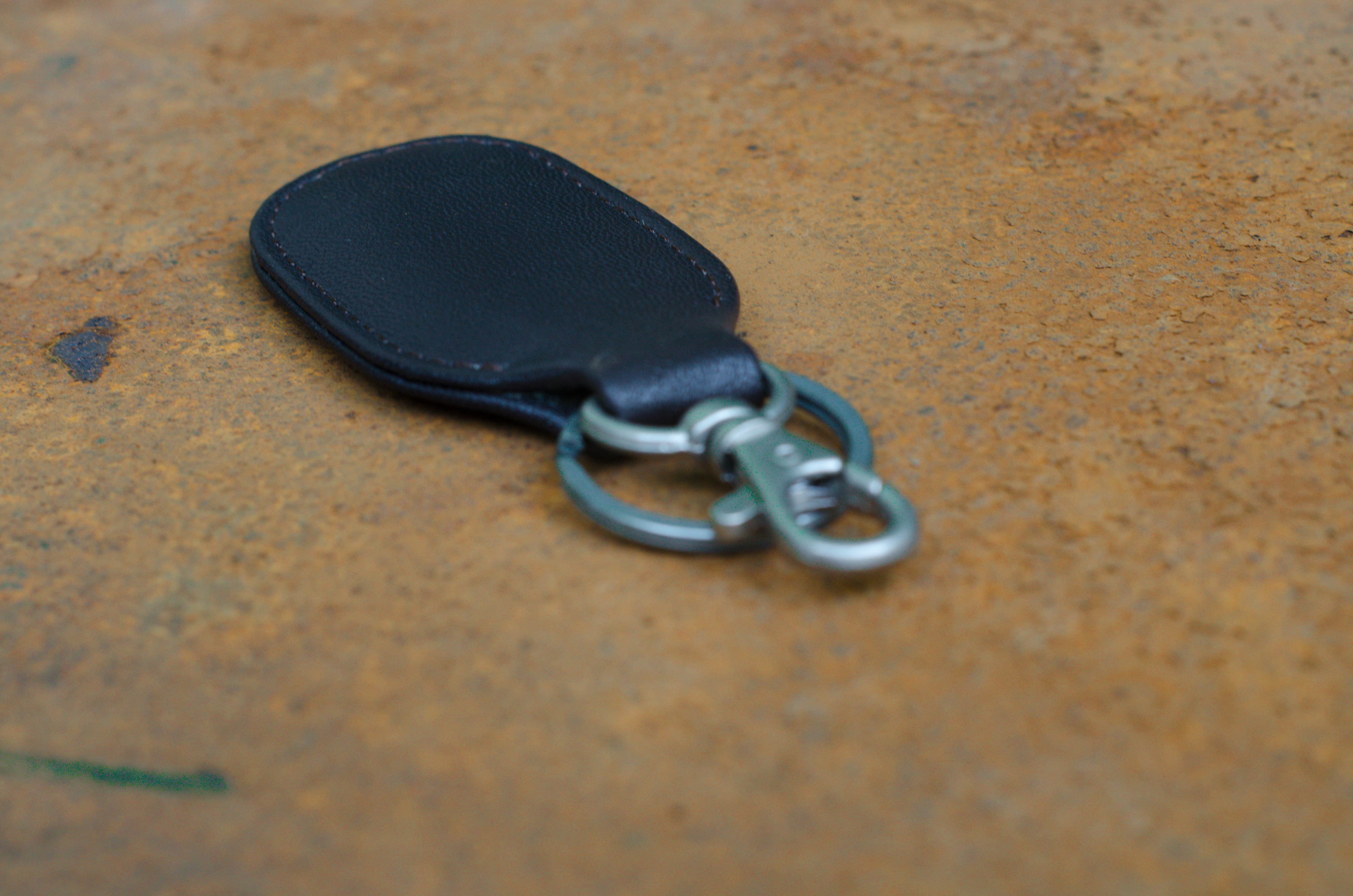 Black Leather Keychain (1374307450989)