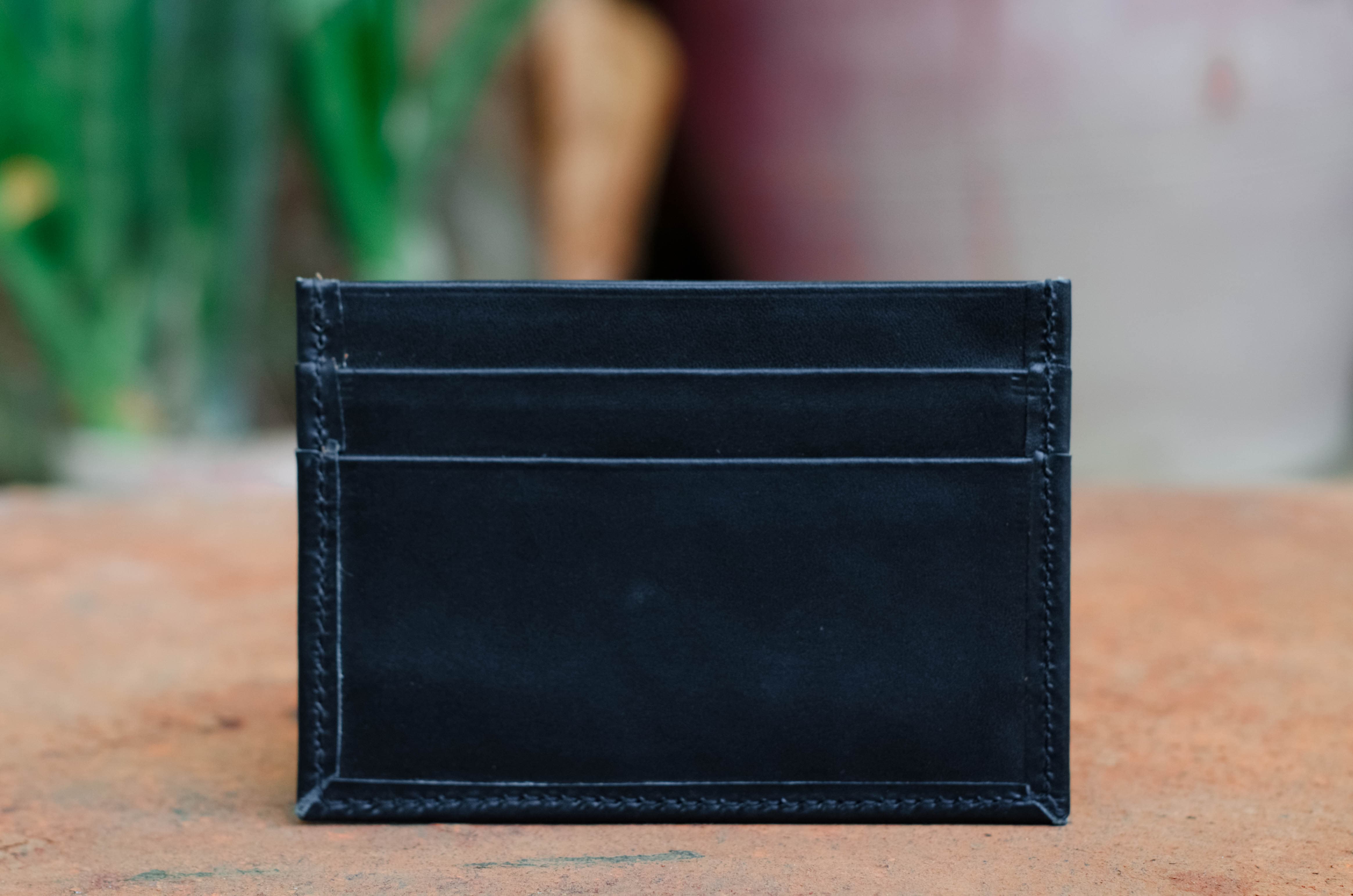 Black Leather Slim Card Holder (1374308532333)