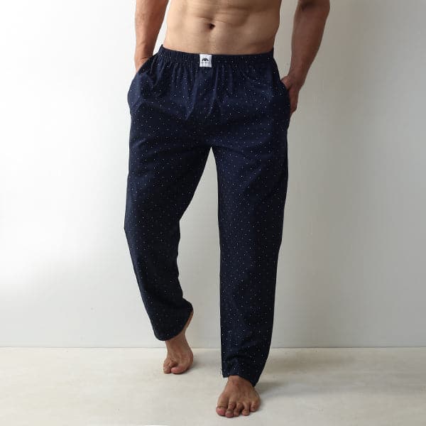 Cotton Pajama Pants - Dark Blue (1631849906285)