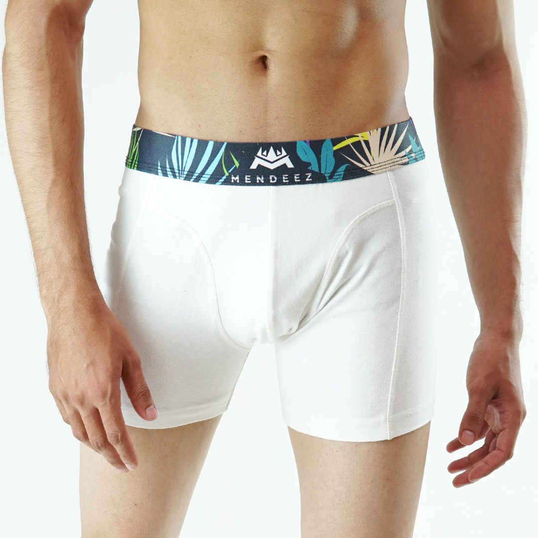 Tropical Printed Boxer Brief - White (4733304799341)