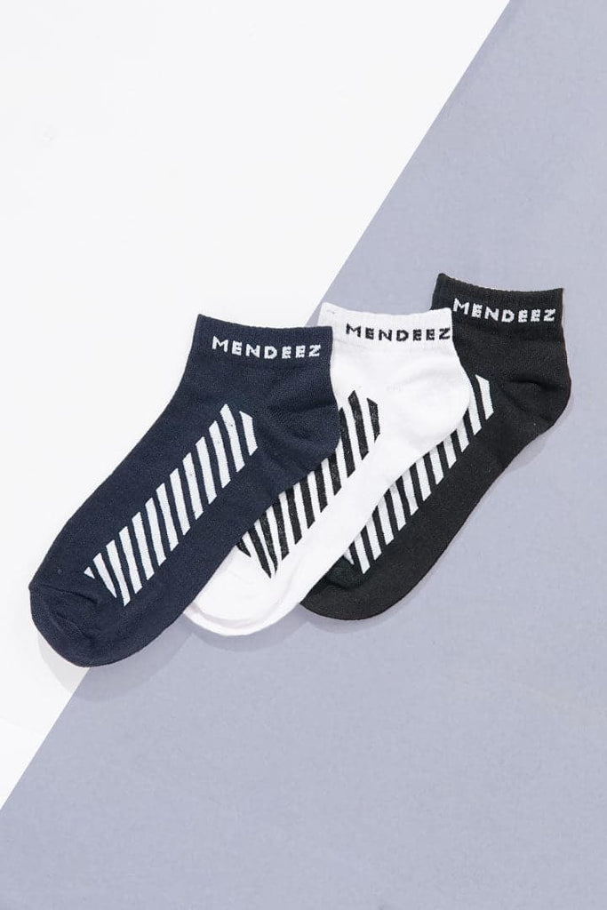 Barcode Ankle Socks - Pack of 3-MENDEEZ-Socks