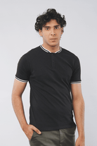 Rich Black Henley T-shirt - Mendeez PK 