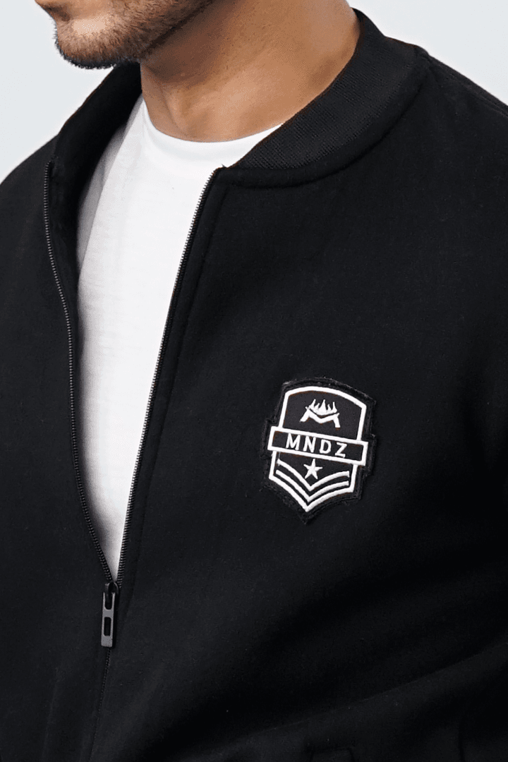 Basic Black Fleece Jacket - Mendeez PK 