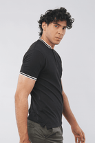 Rich Black Henley T-shirt - Mendeez PK 