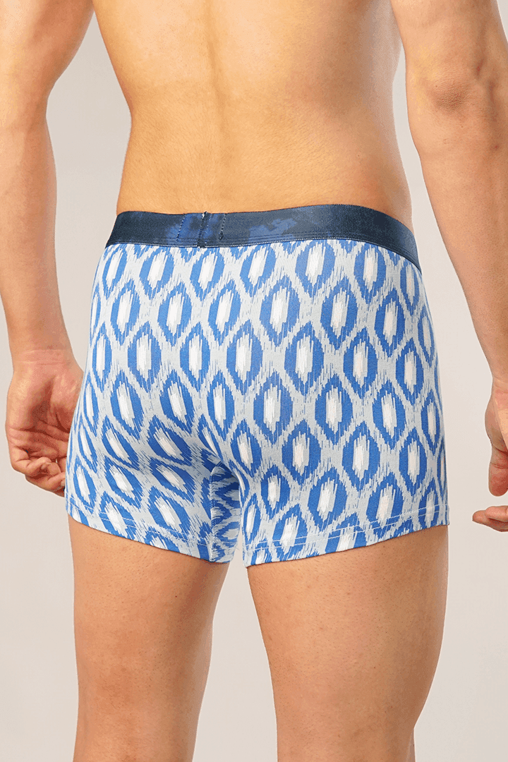 Blue Diagonal Boxer Trunk-MENDEEZ-Trunks