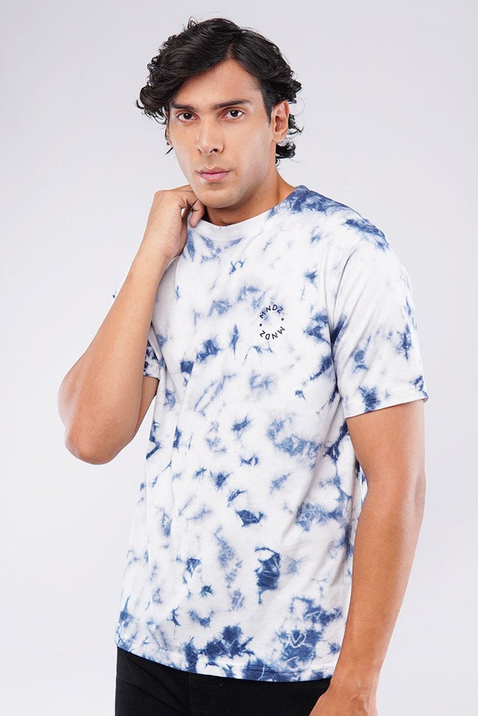 Blue Drizzle Tie and Dye T-shirt-MENDEEZ-T-Shirts