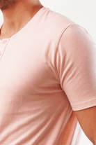 Blush Short Sleeve Henley T-Shirt-MENDEEZ-T-Shirts