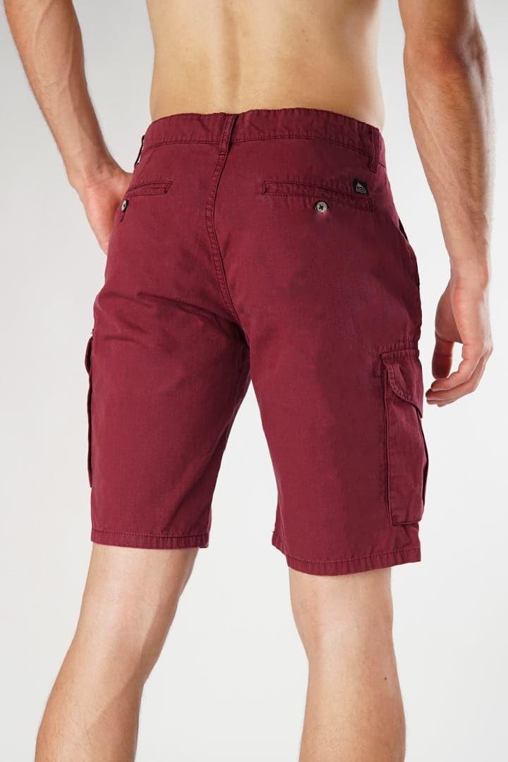 Burgundy Cargo Shorts-MENDEEZ-Shorts