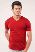 Cherry V-Neck T-Shirt - Maroon-MENDEEZ-T-Shirts