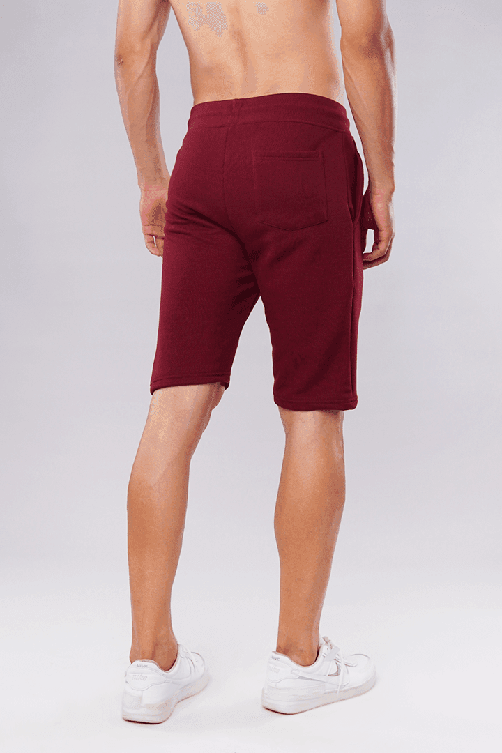 Claret Pique Terry Shorts-MENDEEZ-Shorts