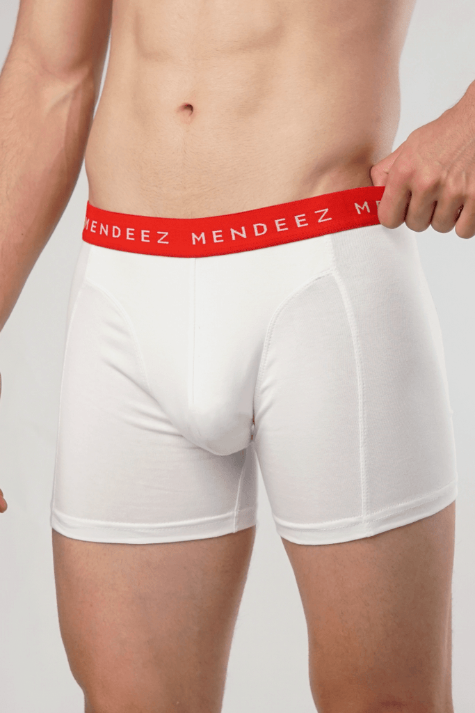 Classic Solid Colored Jacquard Boxer Briefs - Pack of 3-MENDEEZ-Brief