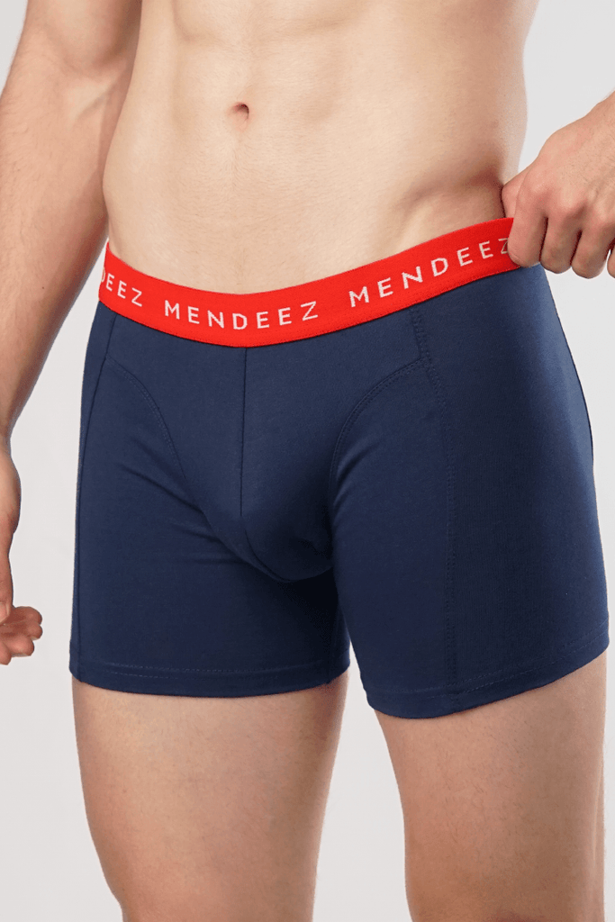 Classic Solid Colored Jacquard Boxer Briefs - Pack of 3-MENDEEZ-Brief