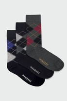 Diamond Patch Pack of 3 – Printed Crew Socks - Mendeez PK 