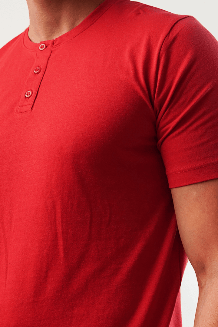 Crimson Short Sleeve Henley T-Shirt - Mendeez PK 