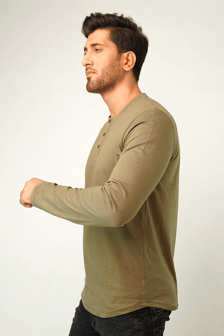 Croco Full Sleeve Henley T-Shirt-MENDEEZ-T-Shirts