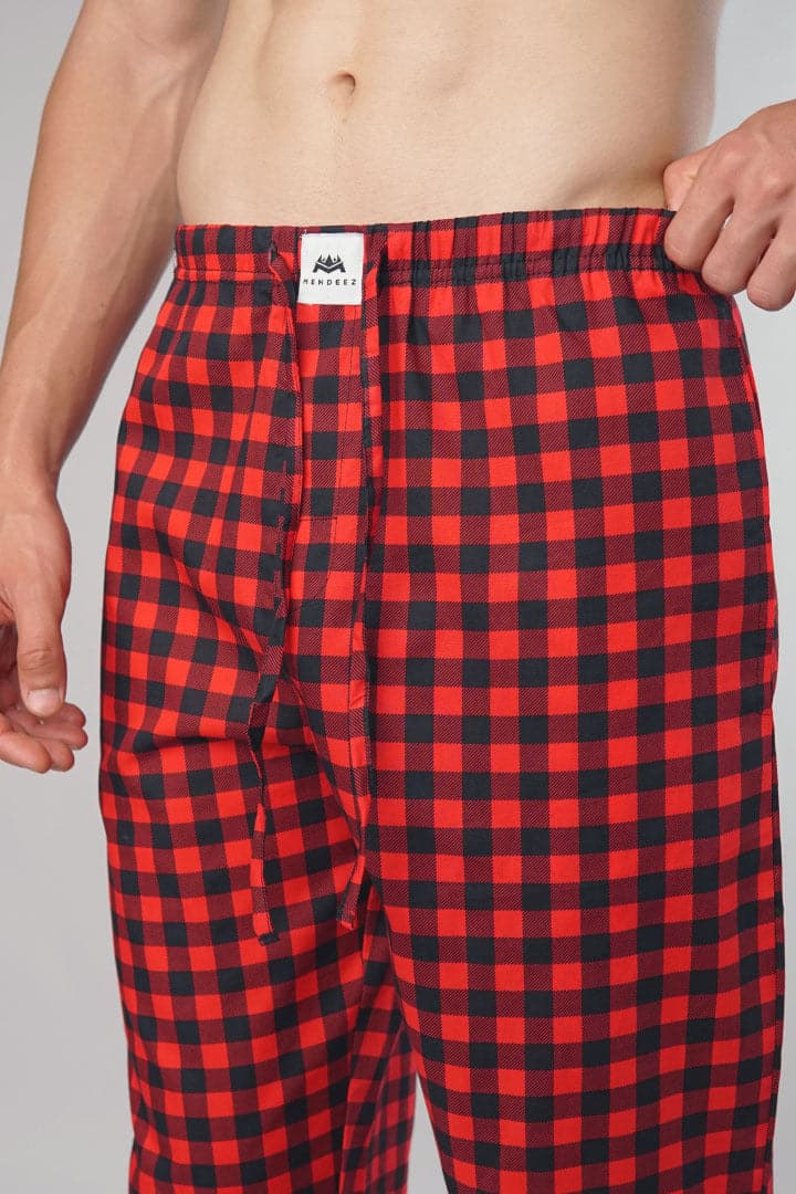 Red Plaid Woven Pajama - Mendeez PK 