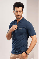 Dark Cyan Zipper Polo-MENDEEZ-T-Shirts