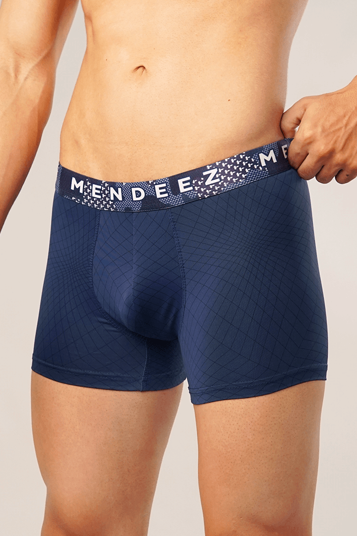 Dark Navy Print Boxer Trunk-MENDEEZ-Trunks