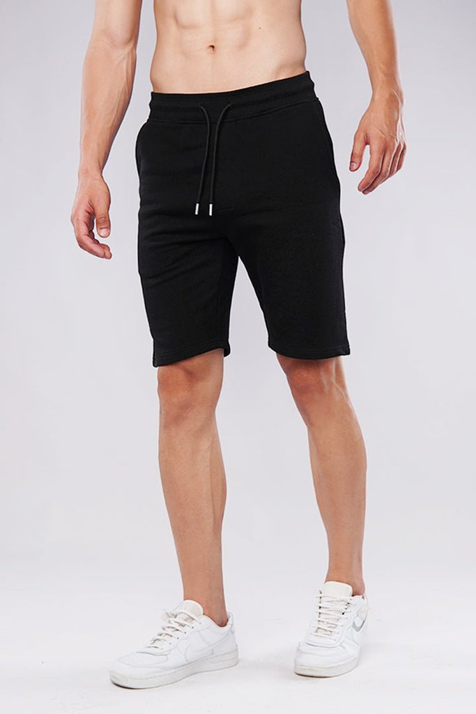 Deep Black Terry Shorts-MENDEEZ-Shorts