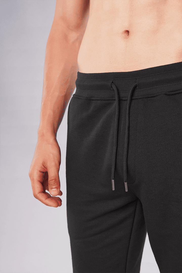 Deep Black Terry Shorts-MENDEEZ-Shorts