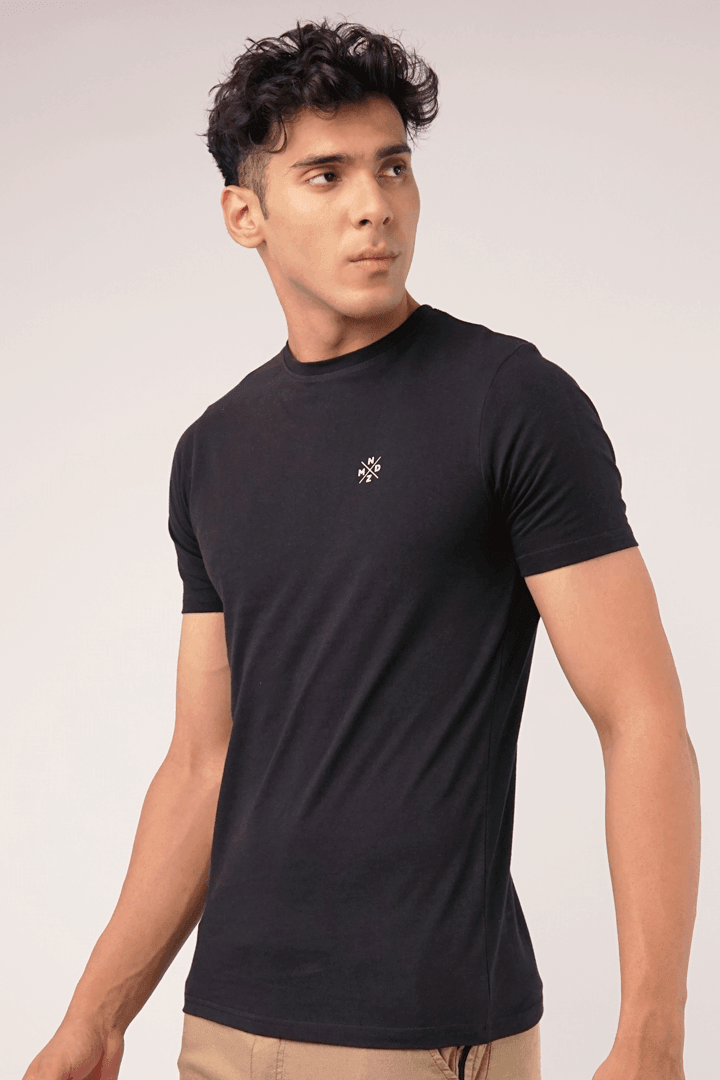 Ebony Crew-Neck T-Shirt-MENDEEZ-T-Shirts