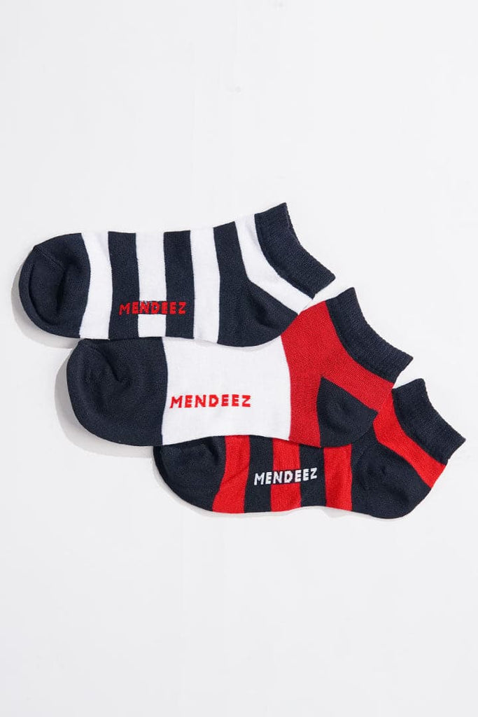 Edgy Ankle Socks - Pack of 3-MENDEEZ-Socks