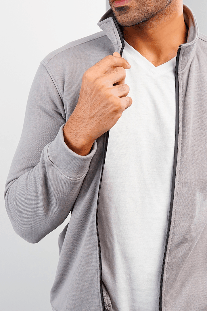 Feather Gray Terry Jacket-MENDEEZ-Jackets