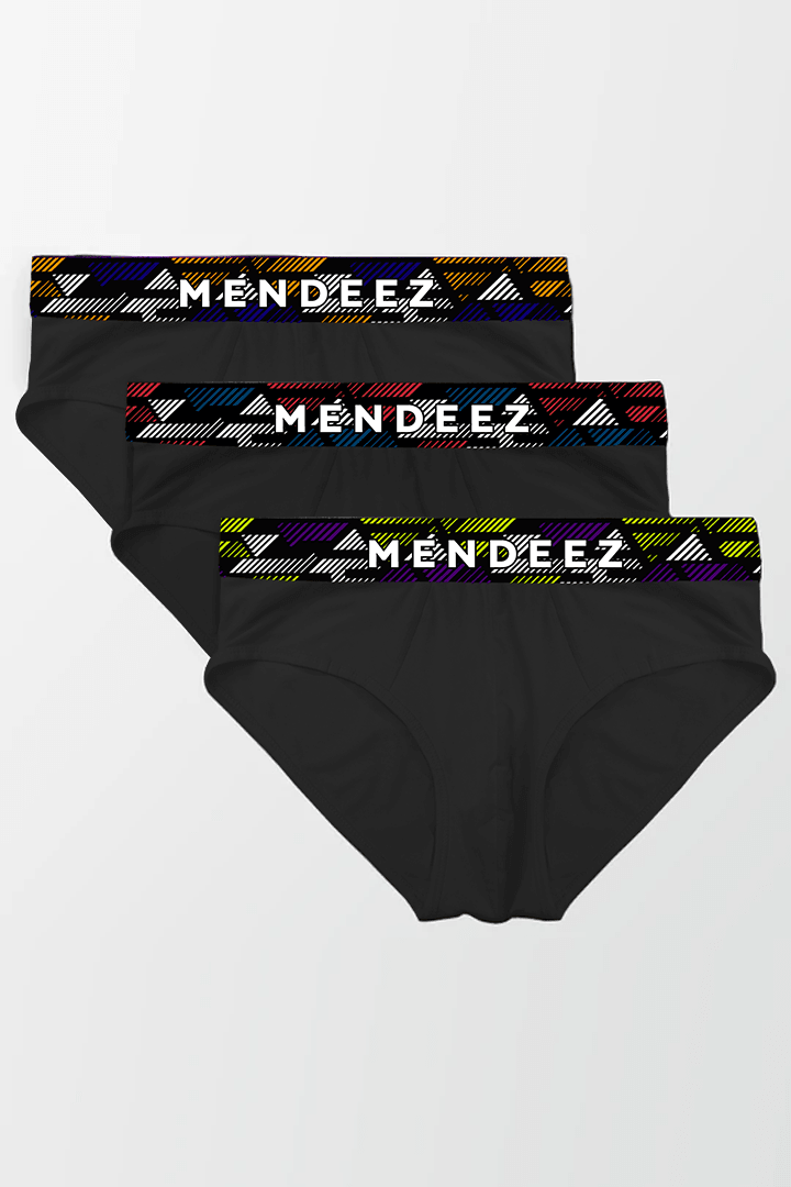 Graphic Triangle Briefs - Pack of 3-MENDEEZ-Brief