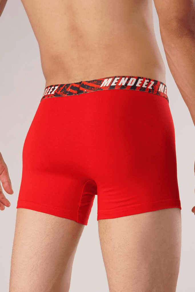 Graphical Red Boxer Trunk-MENDEEZ-Trunks