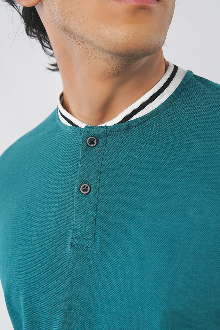 Emerald Green Henley T-shirt - Mendeez PK 