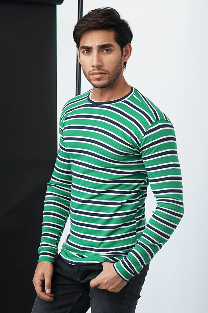 Green and Blue Striped Sweatshirt - Mendeez PK 