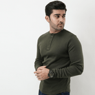 Henley Full Sleeves T-shirt - Olive Green - MENDEEZ (4533259305069)