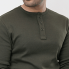 Henley Full Sleeves T-shirt - Olive Green - MENDEEZ (4533259305069)