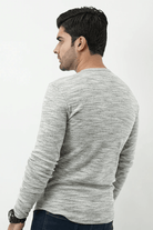 Henley Full Sleeves T-shirt - Textured Heather Grey - MENDEEZ (4533259731053)