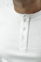 Henley Full Sleeves T-shirt - White - MENDEEZ (4533259501677)