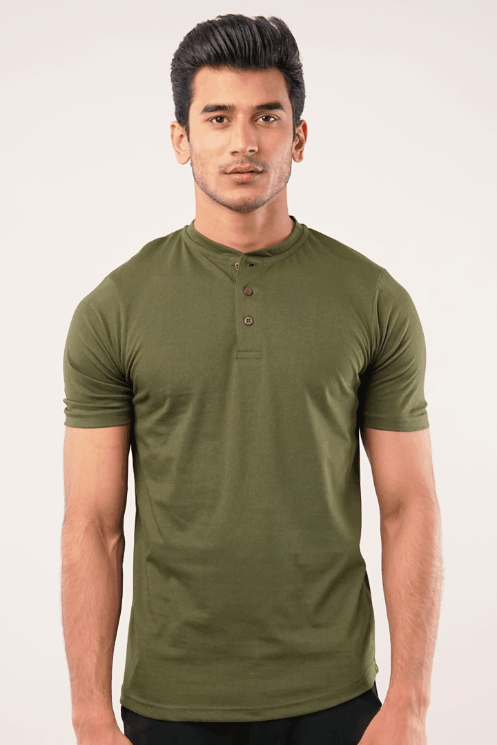 Hokum Short Sleeve Henley T-Shirt-MENDEEZ-T-Shirts