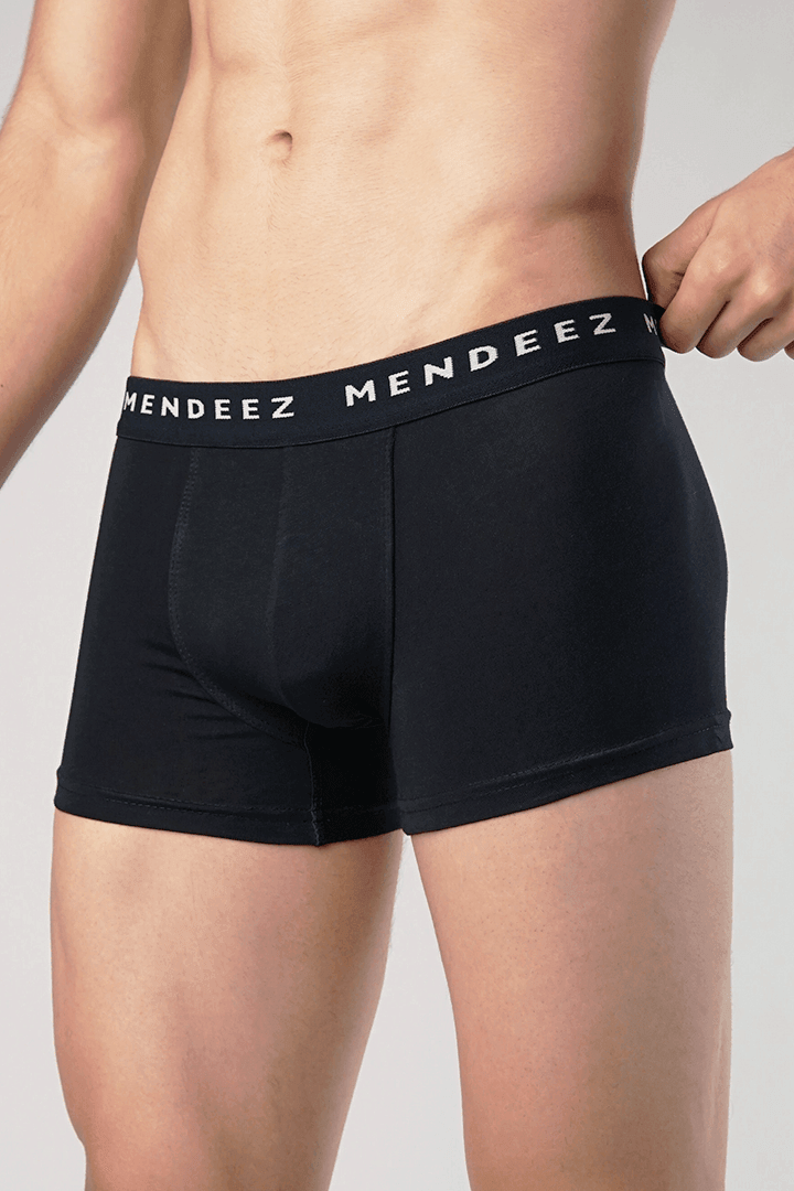 Jacquard Boxer Trunks - Pack of 3 - Black-MENDEEZ-Trunks