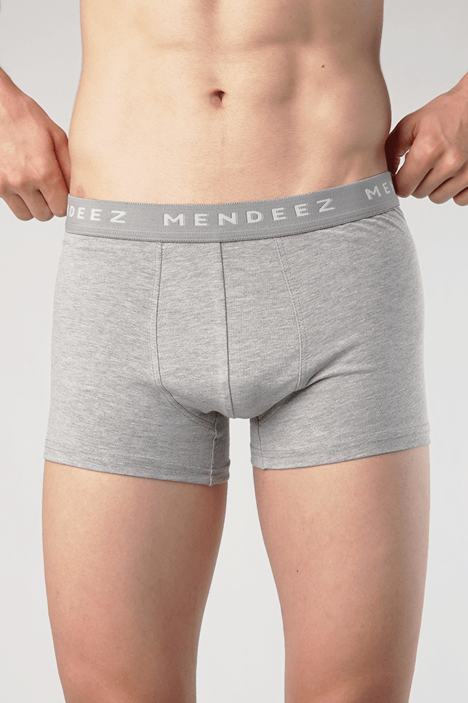 Jacquard Boxer Trunks - Pack of 3 - Heather Grey-MENDEEZ-Trunks