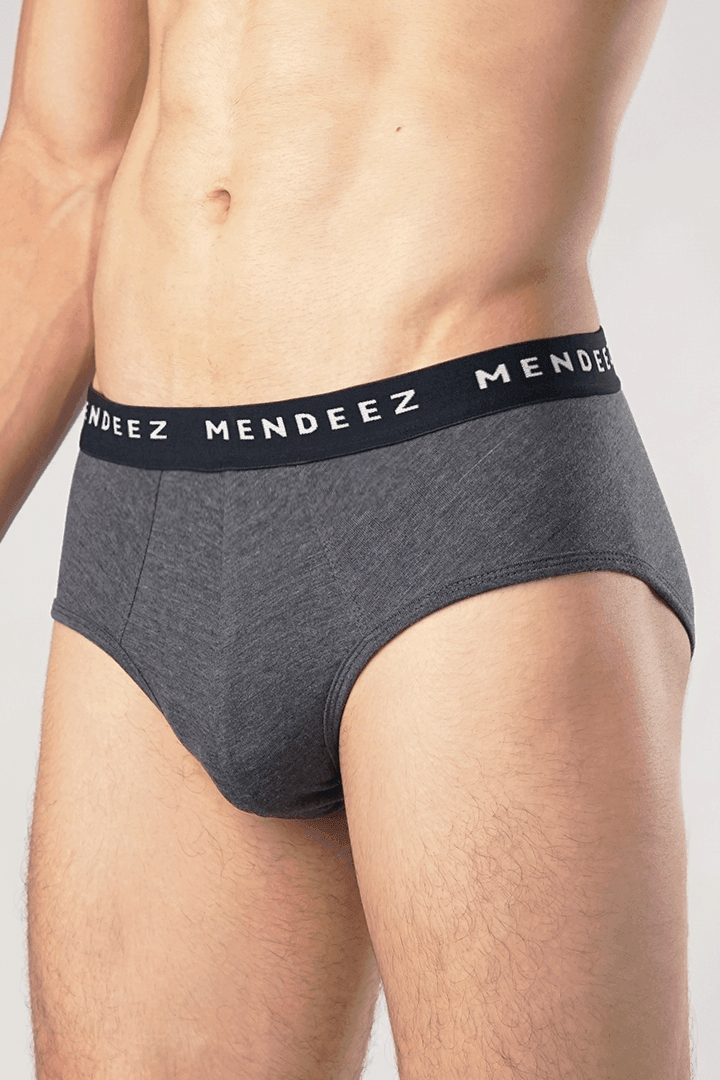 Jacquard Brief - Pack of 3 (Black, Navy, Charcoal)-MENDEEZ-Brief