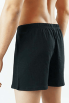 Jersey Boxer Shorts - Black - MENDEEZ (4737130037357)