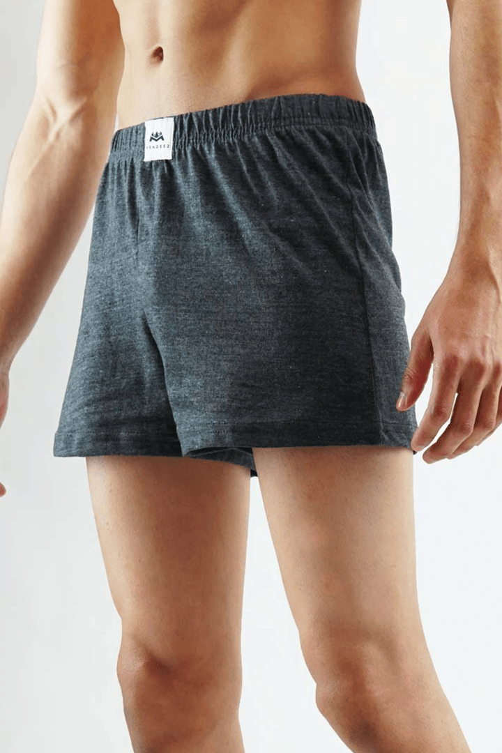 Jersey Boxer Shorts - Charcoal - MENDEEZ (4737140097133)