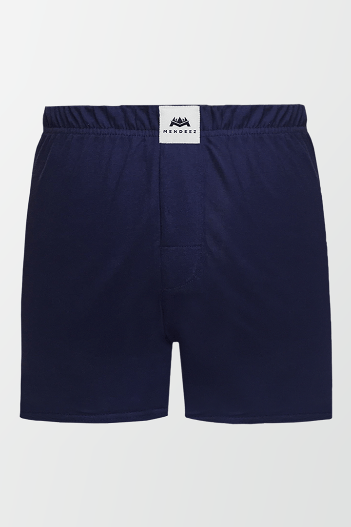 Jersey Boxer Shorts - Navy Blue - MENDEEZ (4737134559341)